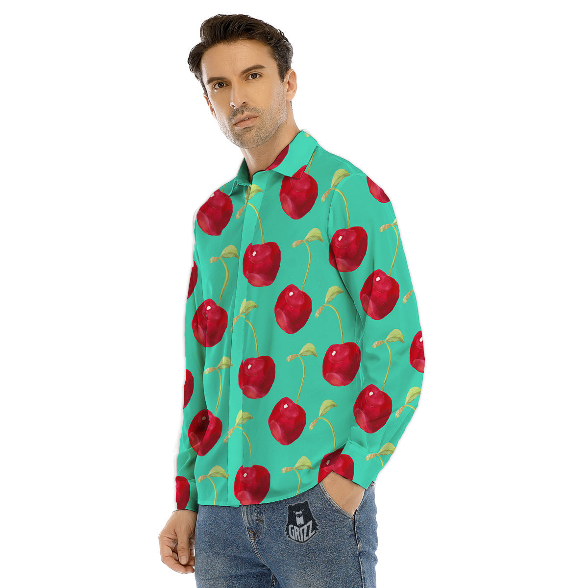 Colorful Psychedelic Print Men's Dress Shirts-grizzshop