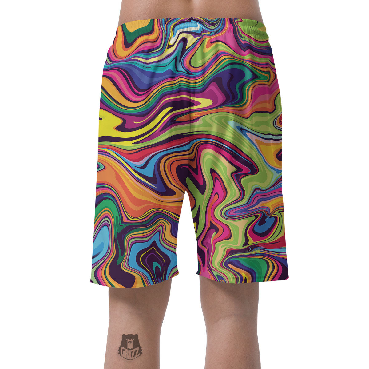 Colorful Psychedelic Print Men's Shorts-grizzshop