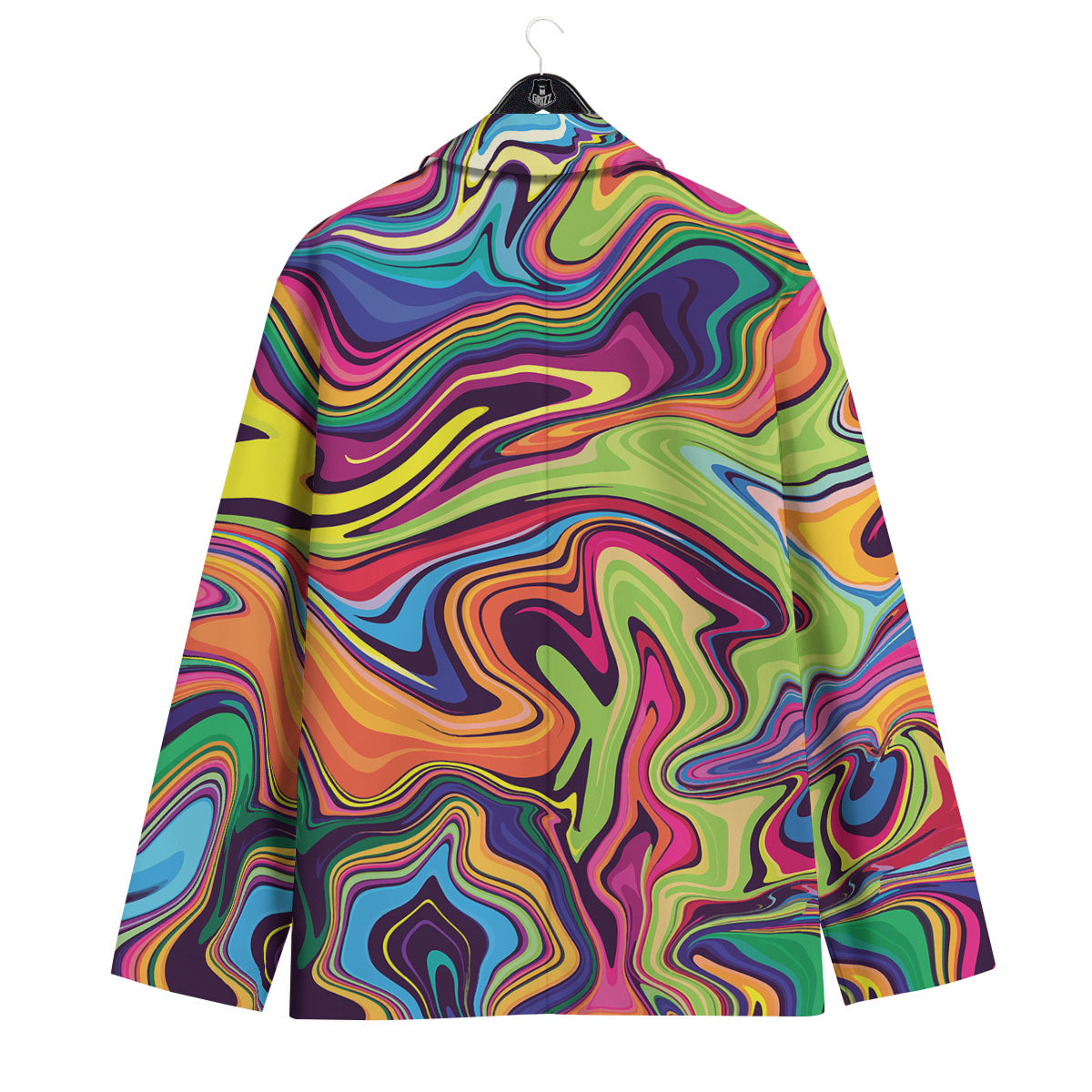 Colorful Psychedelic Print Men's Sport Coat-grizzshop