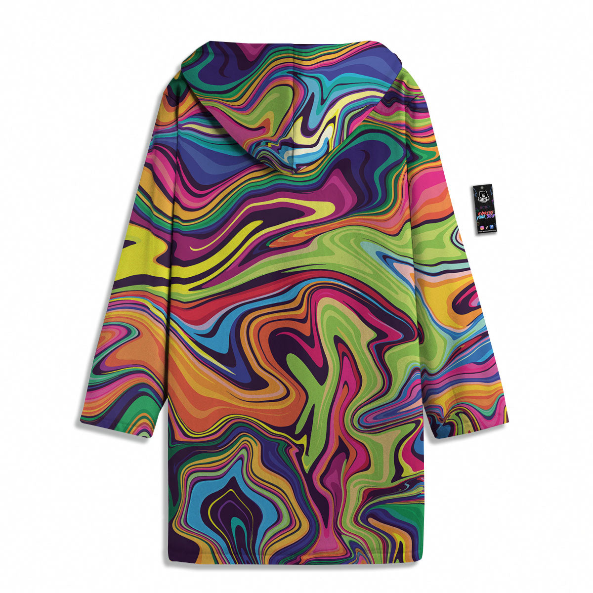 Colorful Psychedelic Print Men's Windbreaker Jacket-grizzshop