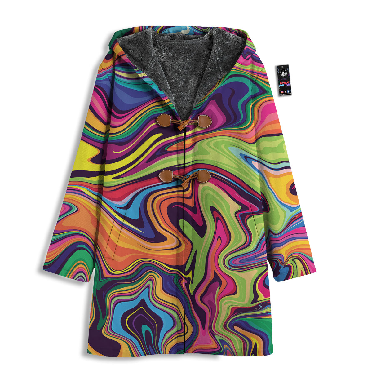 Colorful Psychedelic Print Men's Windbreaker Jacket-grizzshop