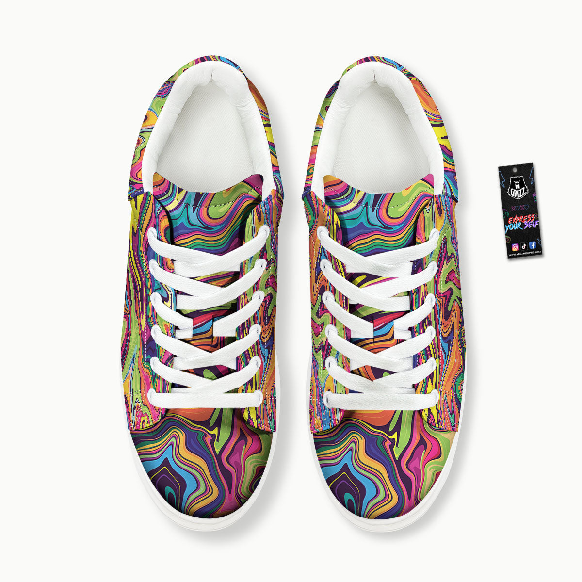 Colorful Psychedelic Print Platform Shoes-grizzshop