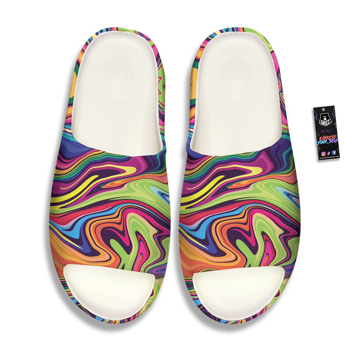 Colorful Psychedelic Print Sandals-grizzshop