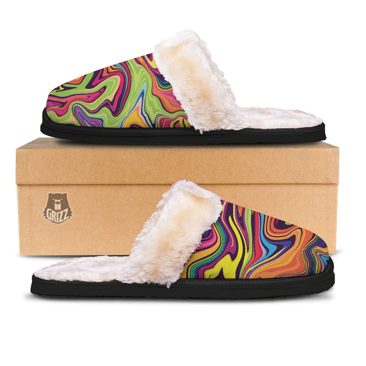 Colorful Psychedelic Print Slippers-grizzshop