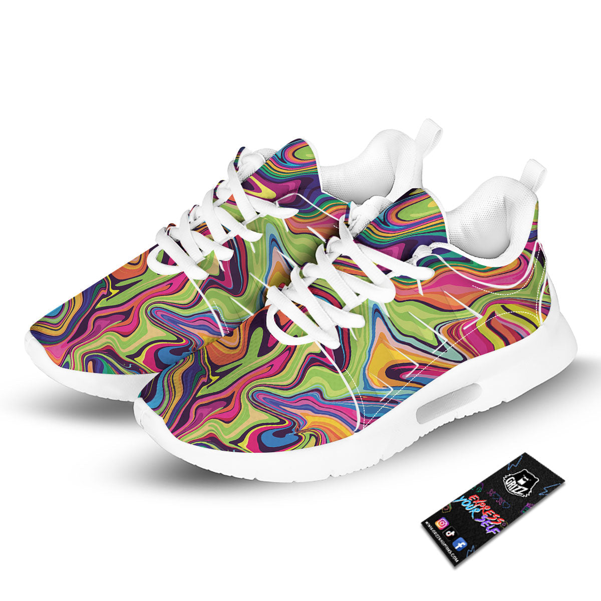 Colorful Psychedelic Print Tennis Shoes-grizzshop