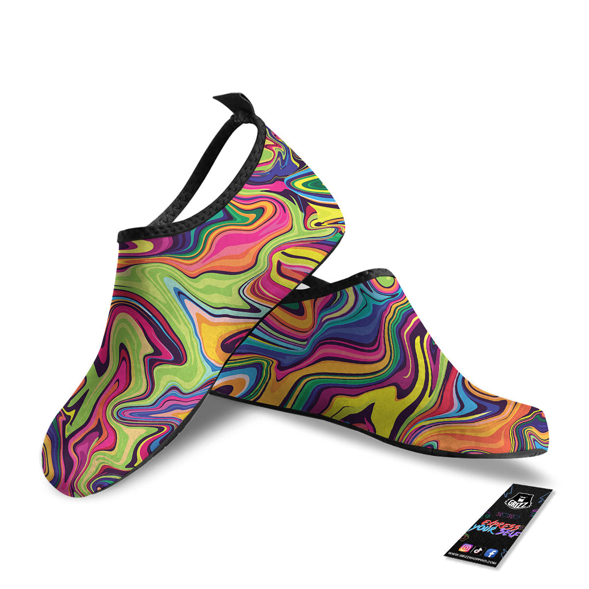 Colorful Psychedelic Print Water Shoes-grizzshop