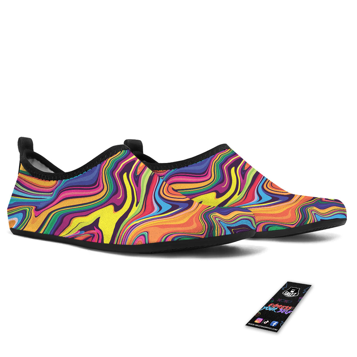 Colorful Psychedelic Print Water Shoes-grizzshop