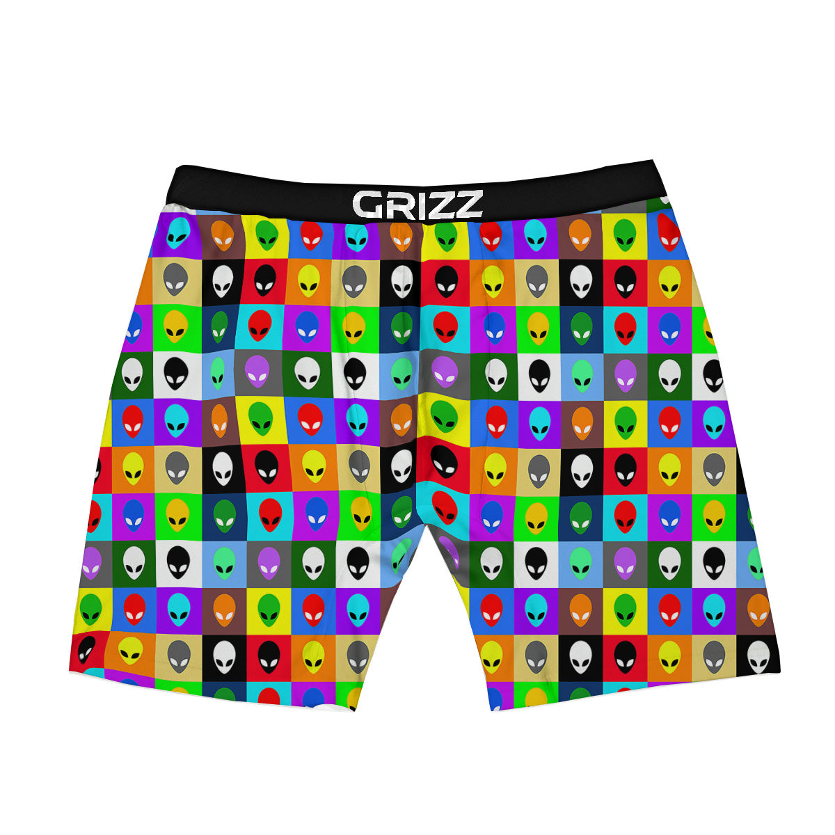 Colorful Retro Aliens Face Print Pattern Boxer Briefs-grizzshop