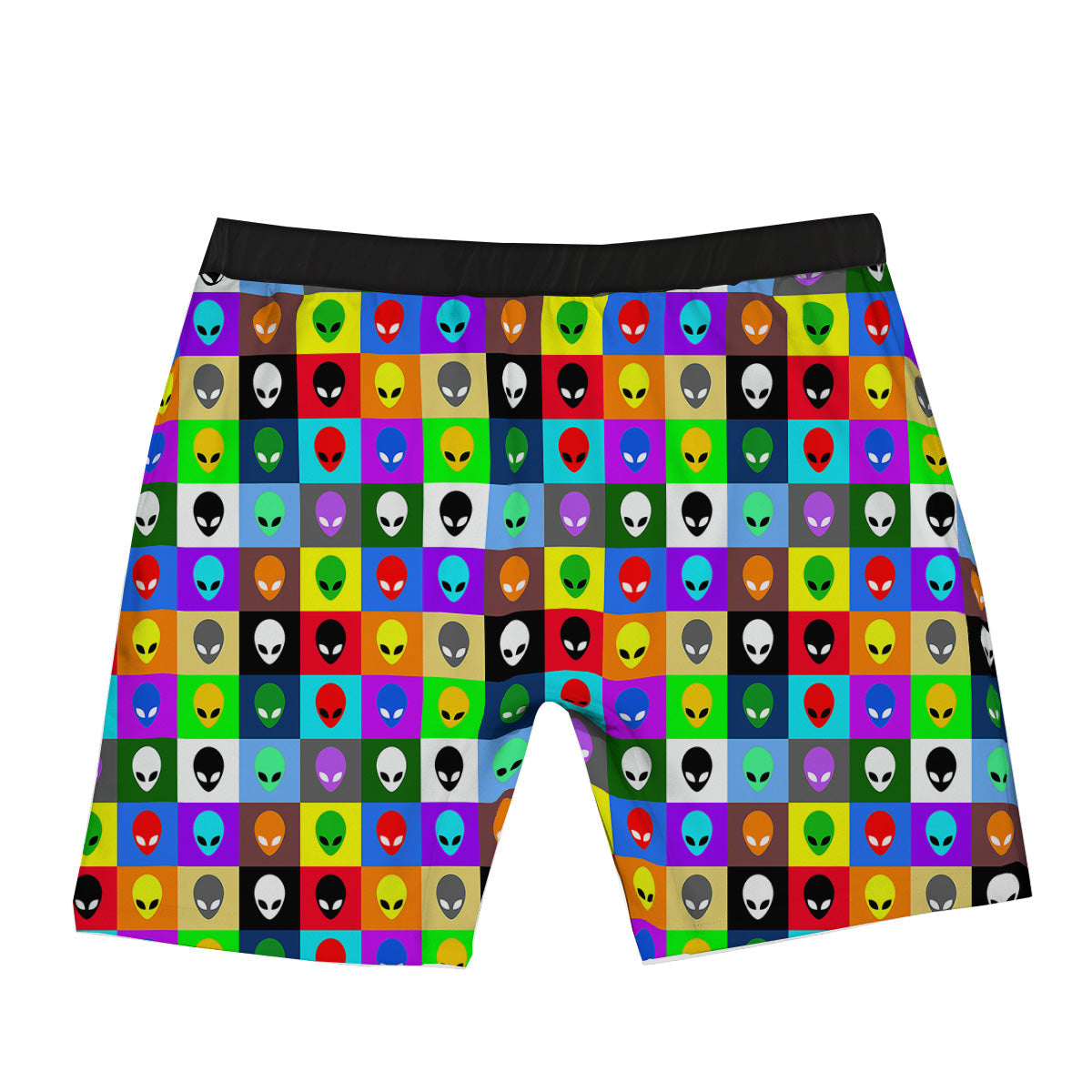 Colorful Retro Aliens Face Print Pattern Boxer Briefs-grizzshop