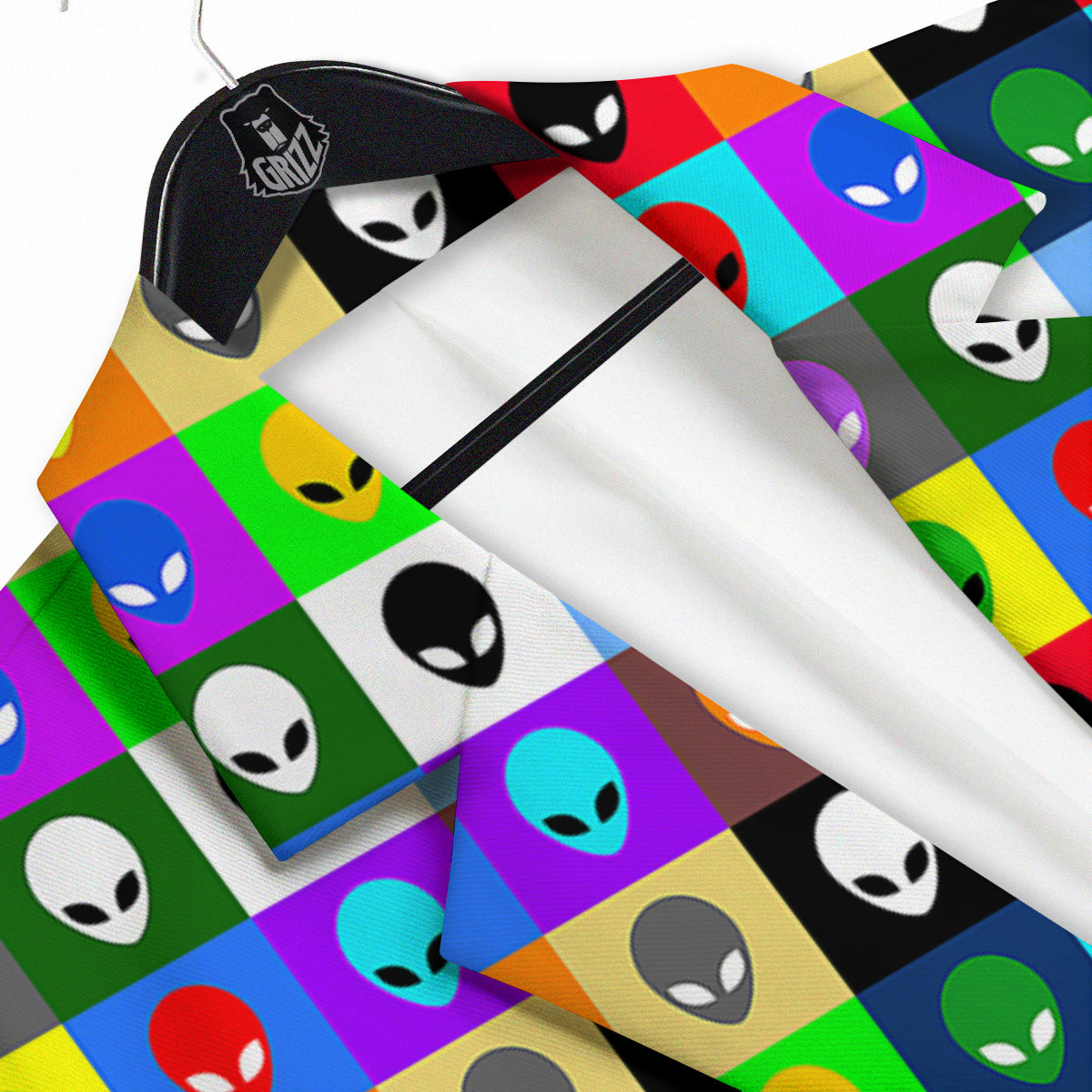 Colorful Retro Aliens Face Print Pattern Men's Sport Coat-grizzshop