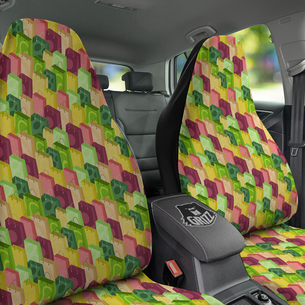 Colorful Shopping Bags Print Pattern Car Seat Covers-grizzshop