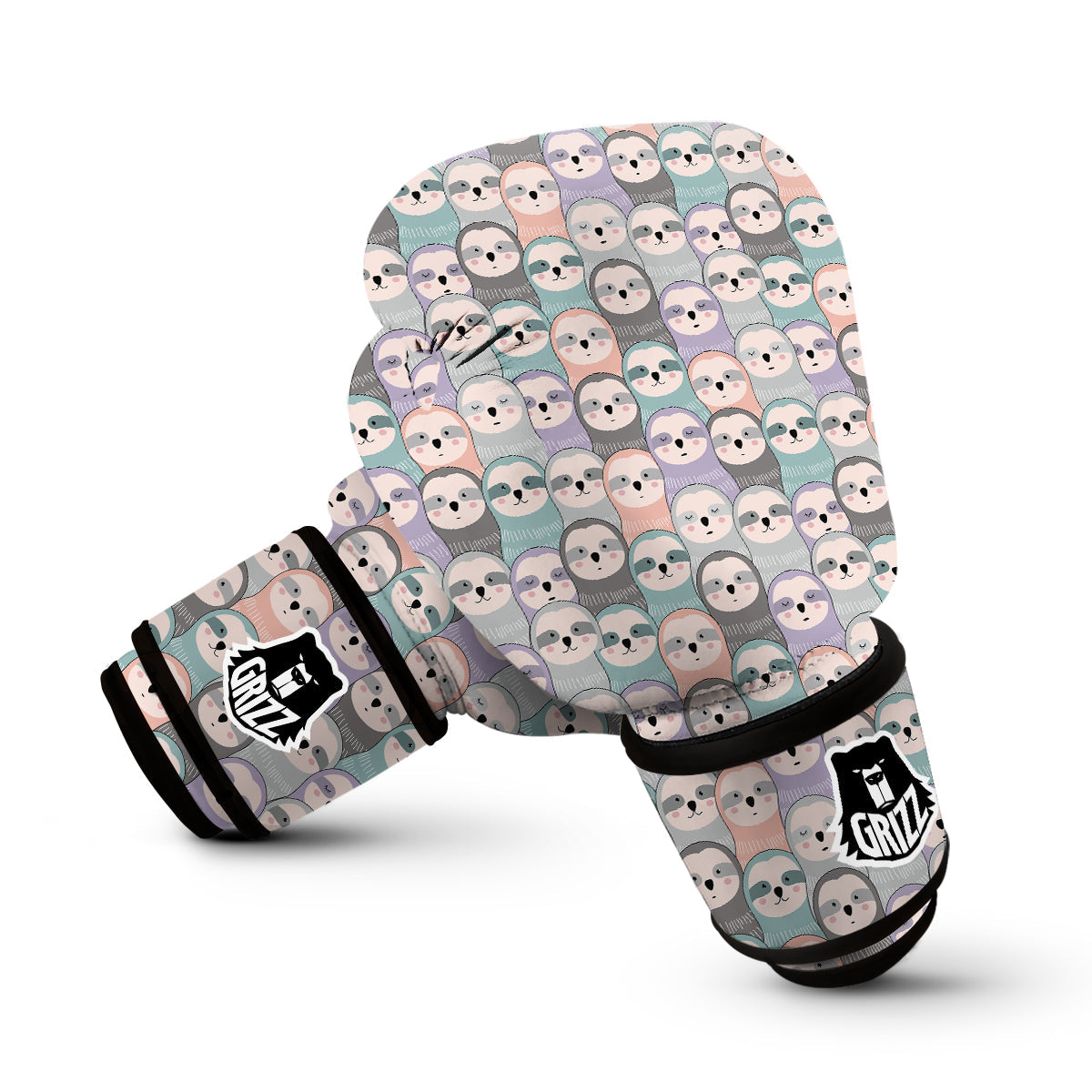 Colorful Sloth Pattern Print Boxing Gloves-grizzshop