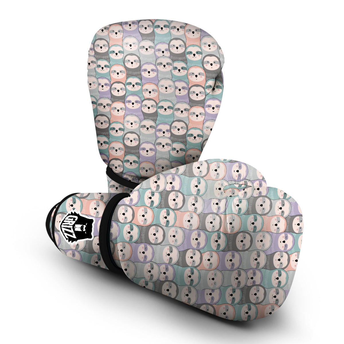 Colorful Sloth Pattern Print Boxing Gloves-grizzshop