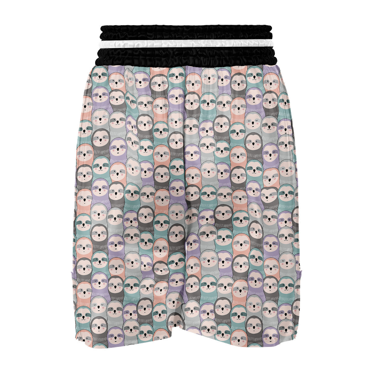Colorful Sloth Pattern Print Boxing Shorts-grizzshop
