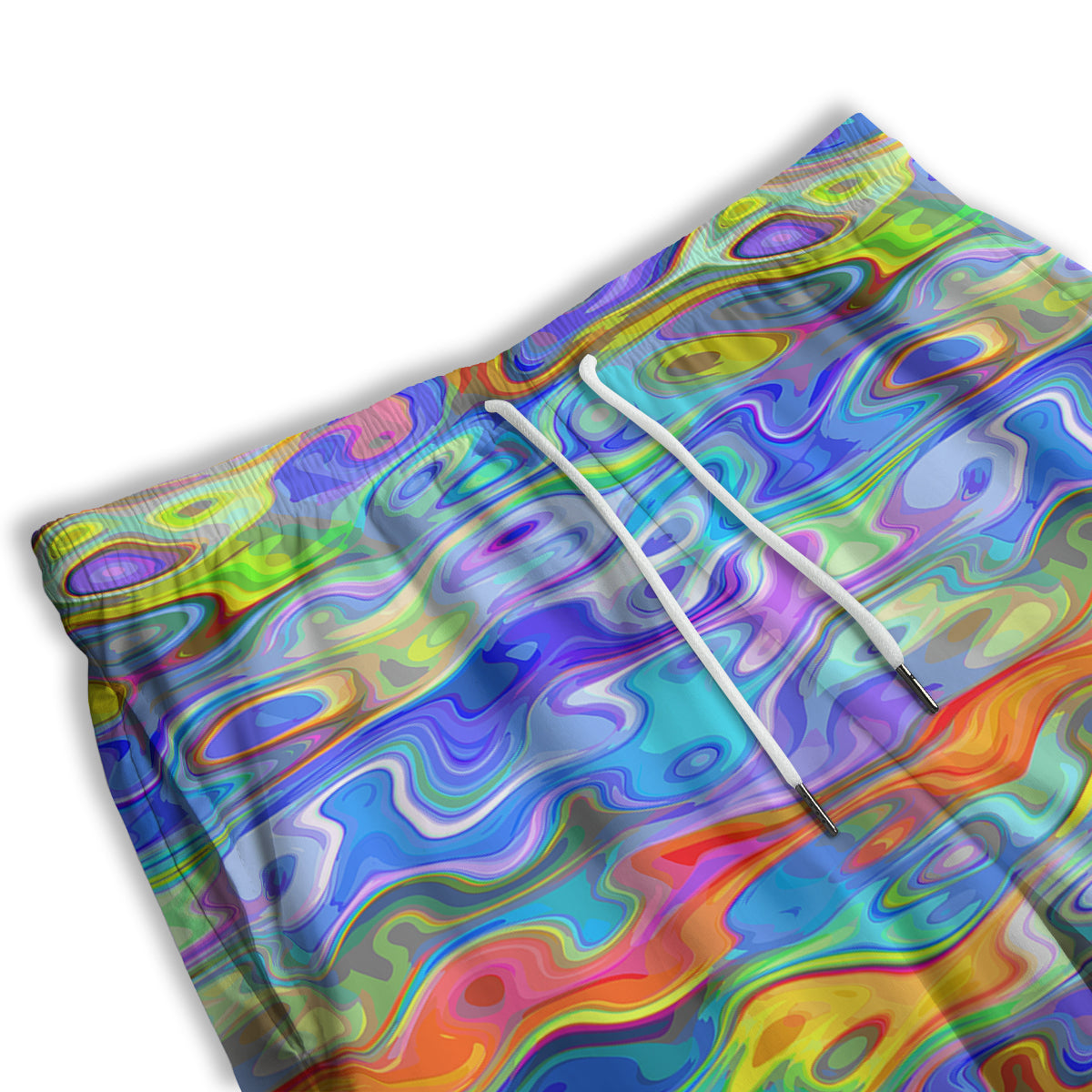 Colorful Tie Dye Wavy Hippie Print Men's Athletic Shorts