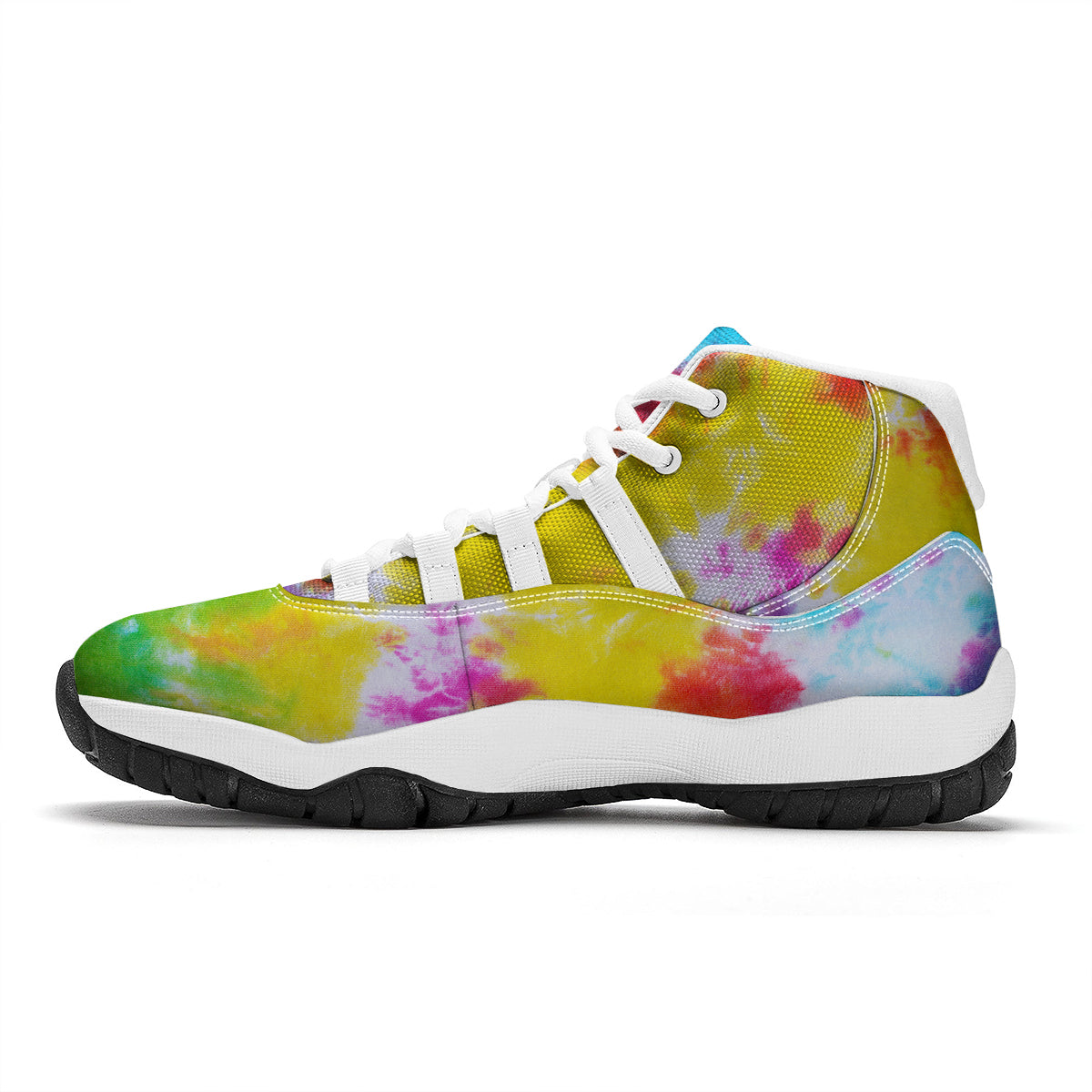 Colorful Tie Dye White Bball Shoes-grizzshop