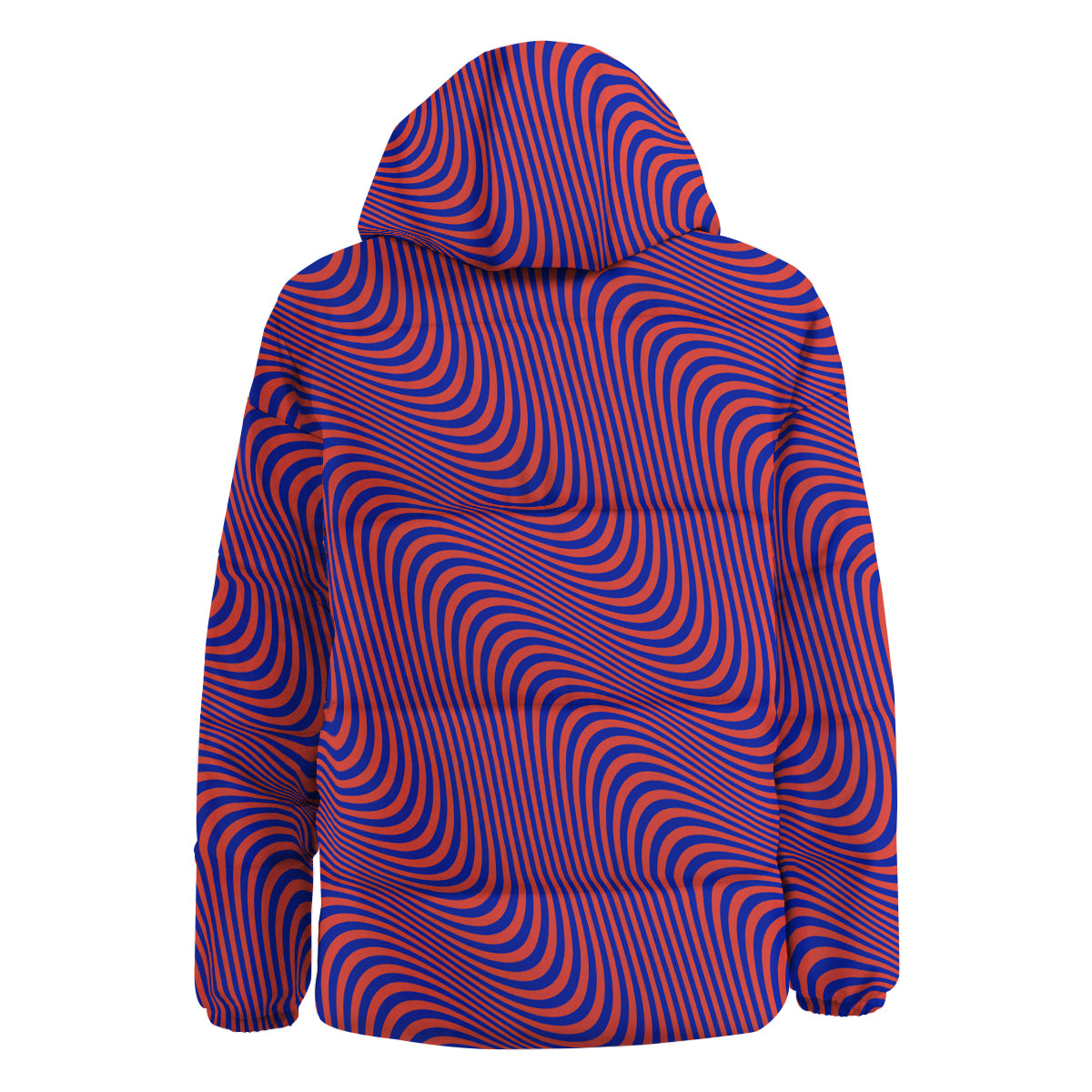 Colorful Wavy Bright Waves Print Down Jacket-grizzshop