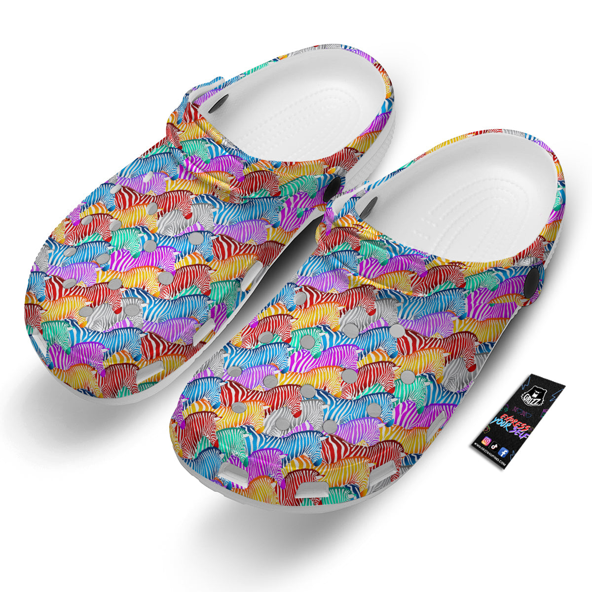 Colorful Zebra Print Pattern Clog-grizzshop
