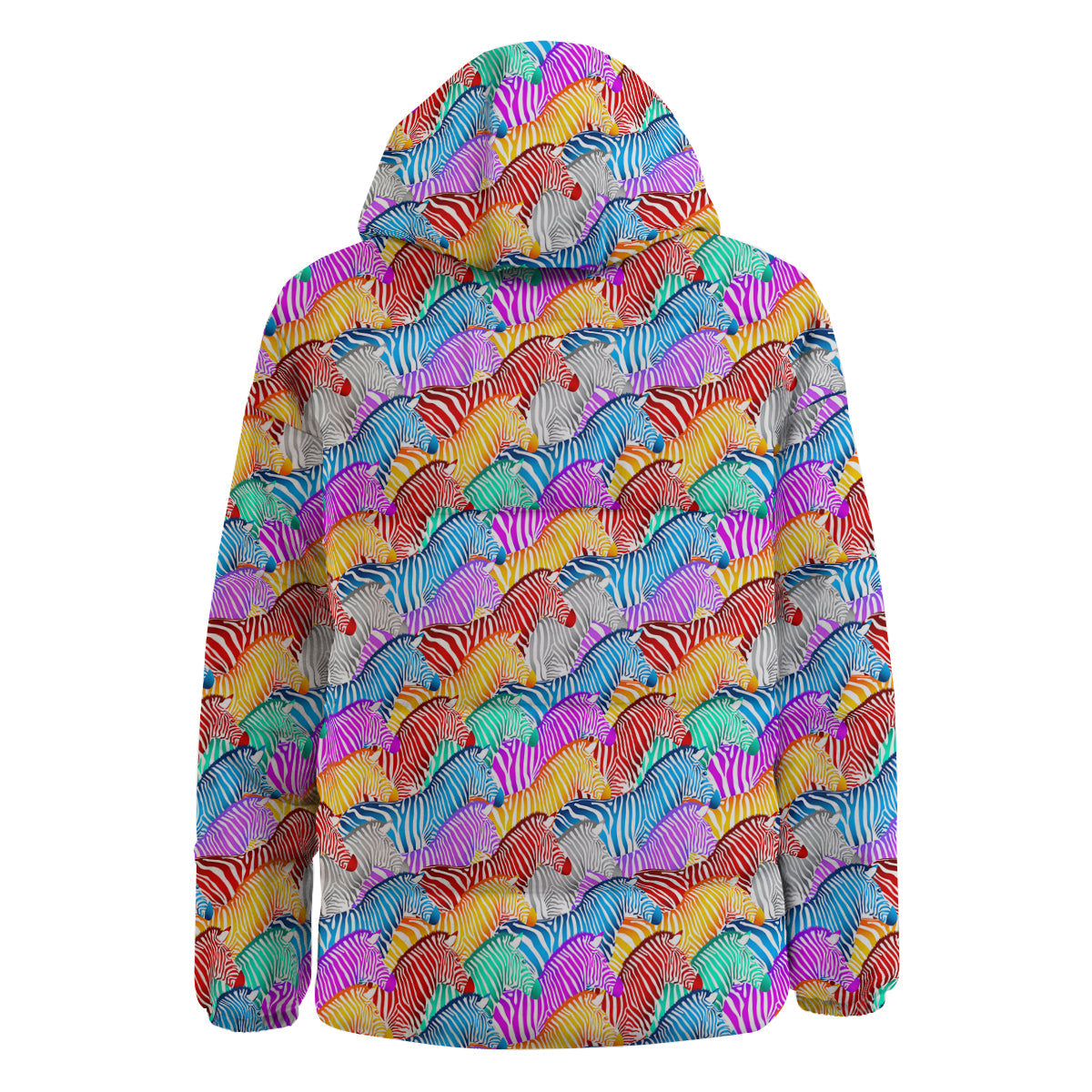 Colorful Zebra Print Pattern Down Jacket-grizzshop