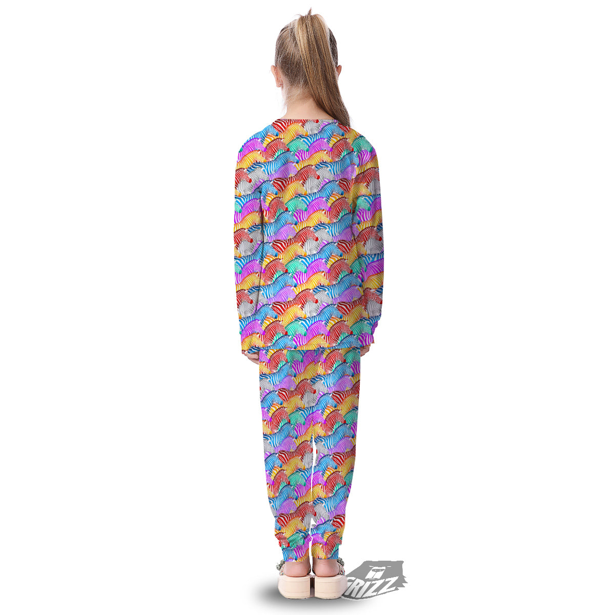 Colorful Zebra Print Pattern Kid's Pajamas-grizzshop