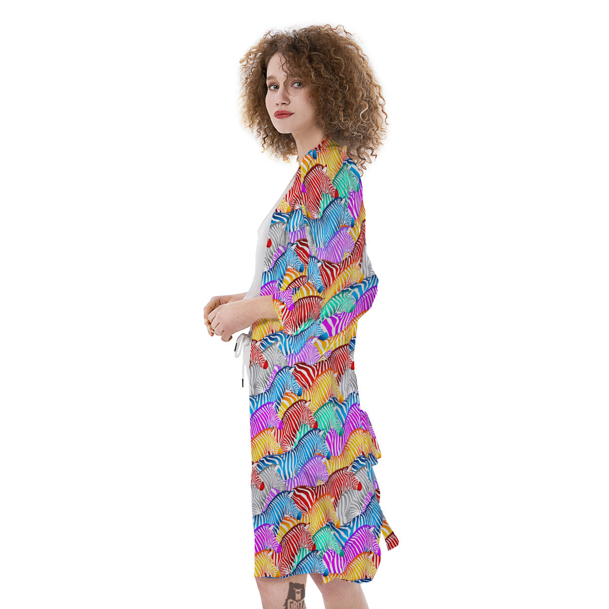 Colorful Zebra Print Pattern Kimono-grizzshop