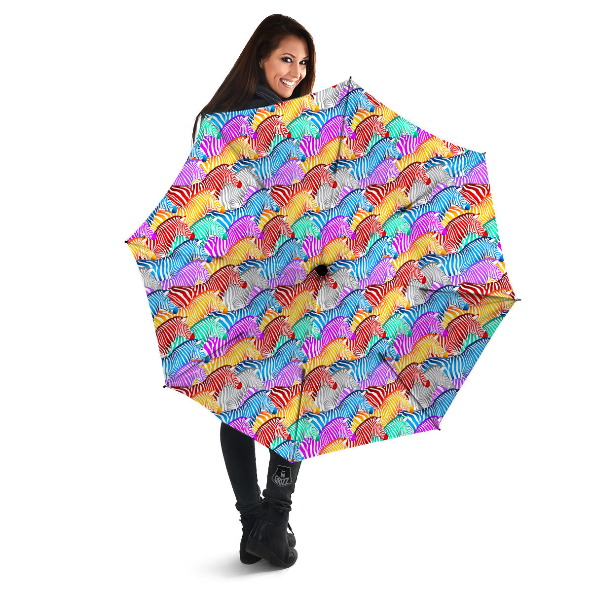 Colorful Zebra Print Pattern Umbrella-grizzshop
