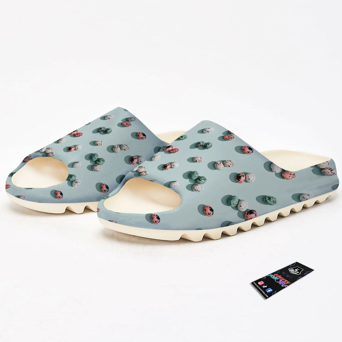 Colorful Pile Of Easter Eggs Print Pattern Sandals-grizzshop
