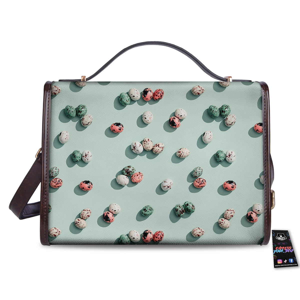 Colorful Pile Of Easter Eggs Print Pattern Women's Satchel Bag