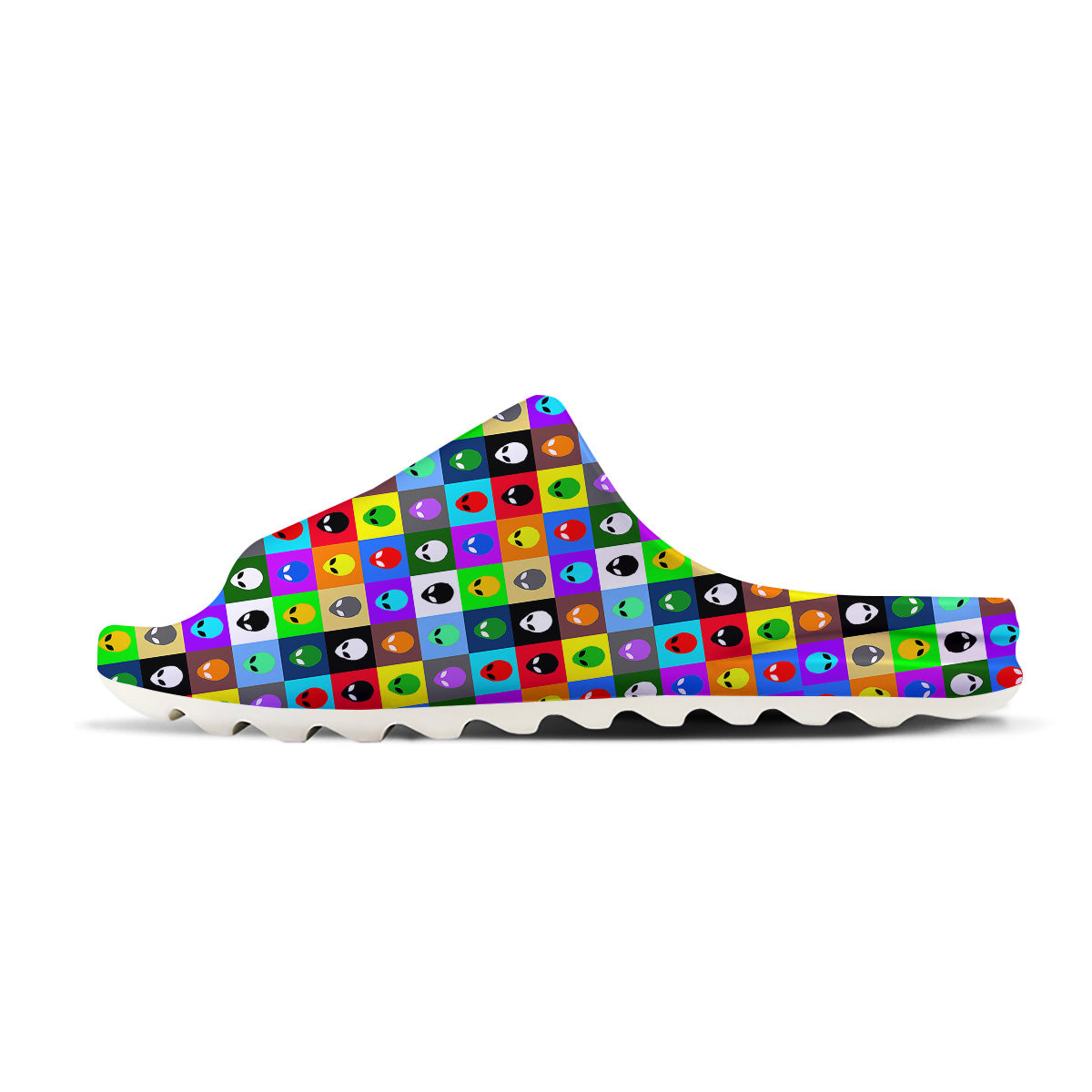 Colorful Retro Aliens Face Print Pattern Sandals-grizzshop