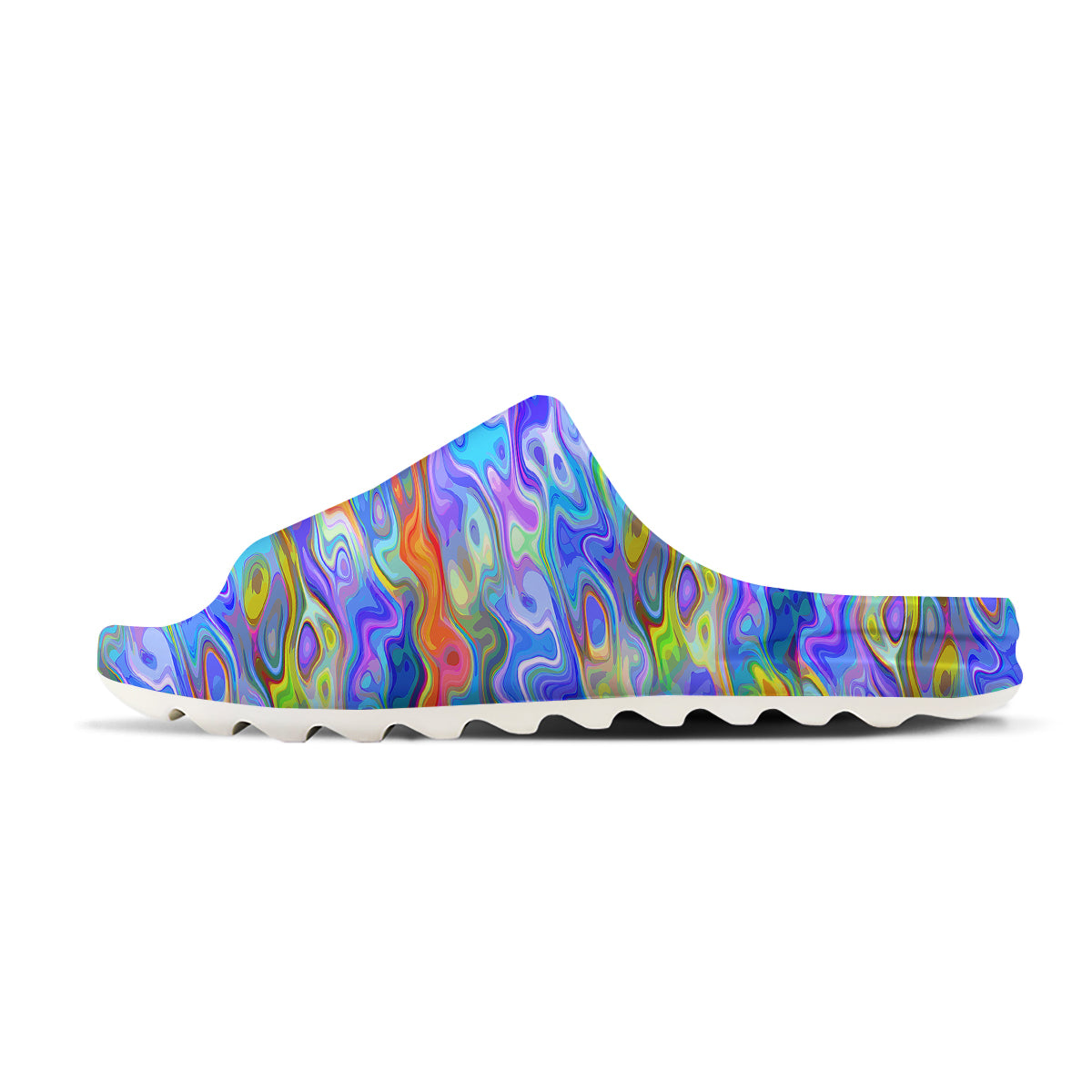 Colorful Tie Dye Wavy Hippie Print Sandals-grizzshop