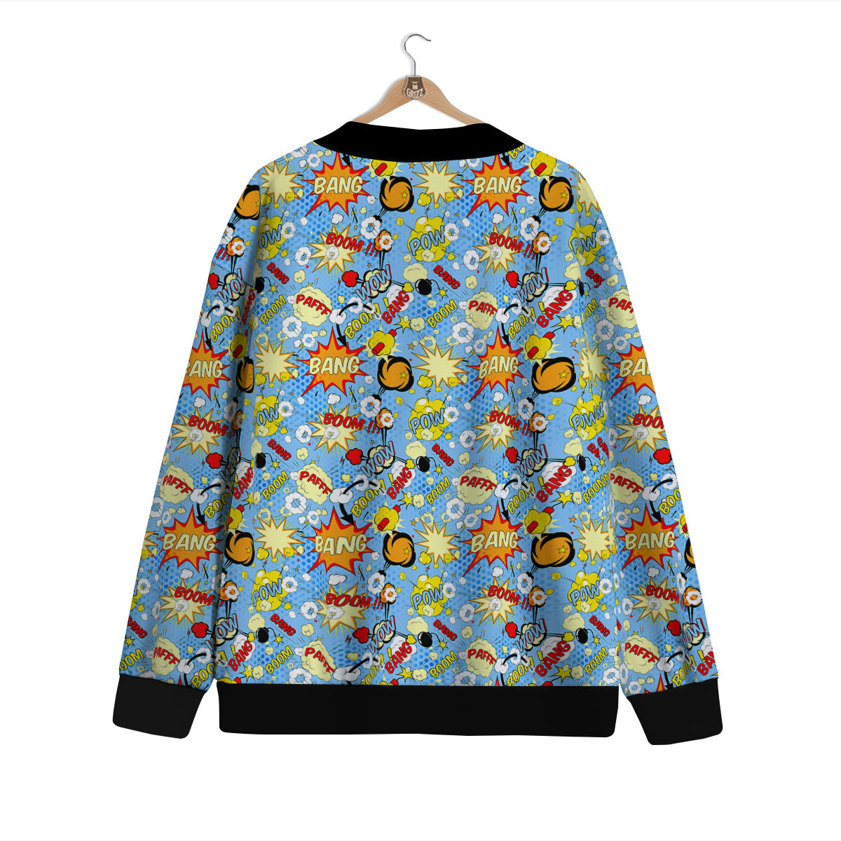 Comic Book Speech Bubbles Print Pattern Cardigan-grizzshop