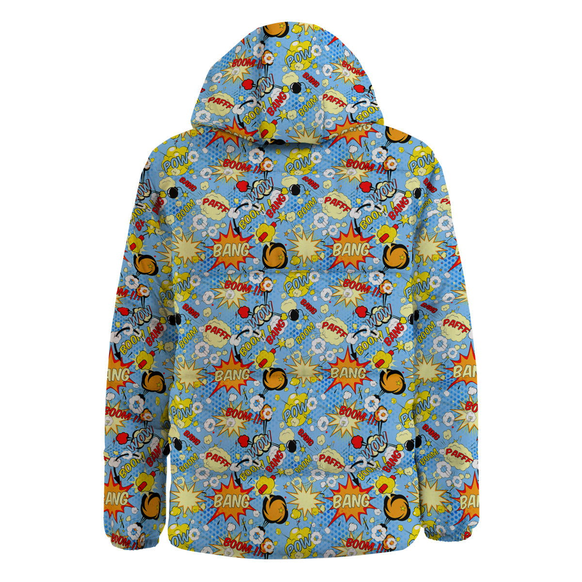 Comic Book Speech Bubbles Print Pattern Down Jacket-grizzshop