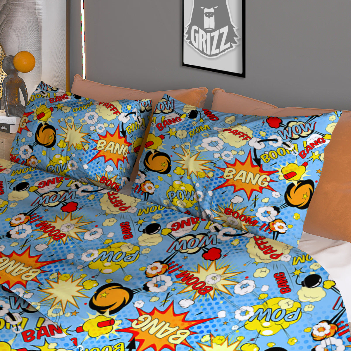 Comic Book Speech Bubbles Print Pattern Duvet Cover Bedding Set