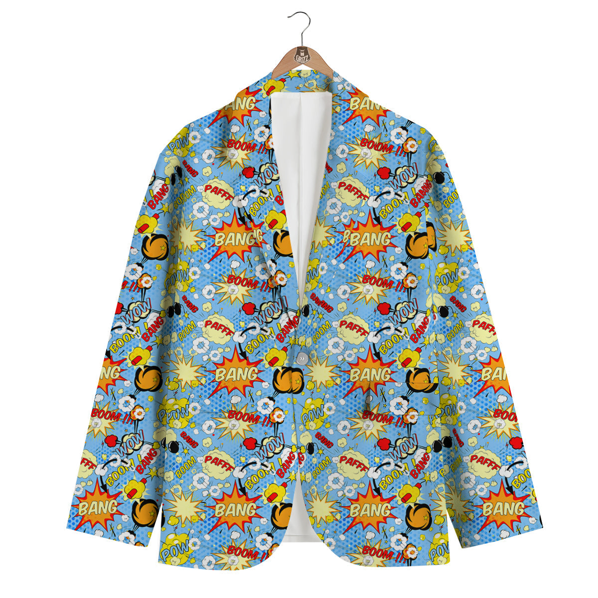Comic Book Speech Bubbles Print Pattern Men's Blazer-grizzshop