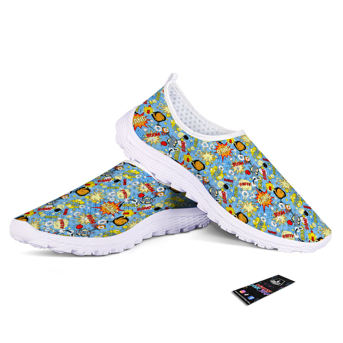 Comic Book Speech Bubbles Print Pattern Nurse Shoes-grizzshop
