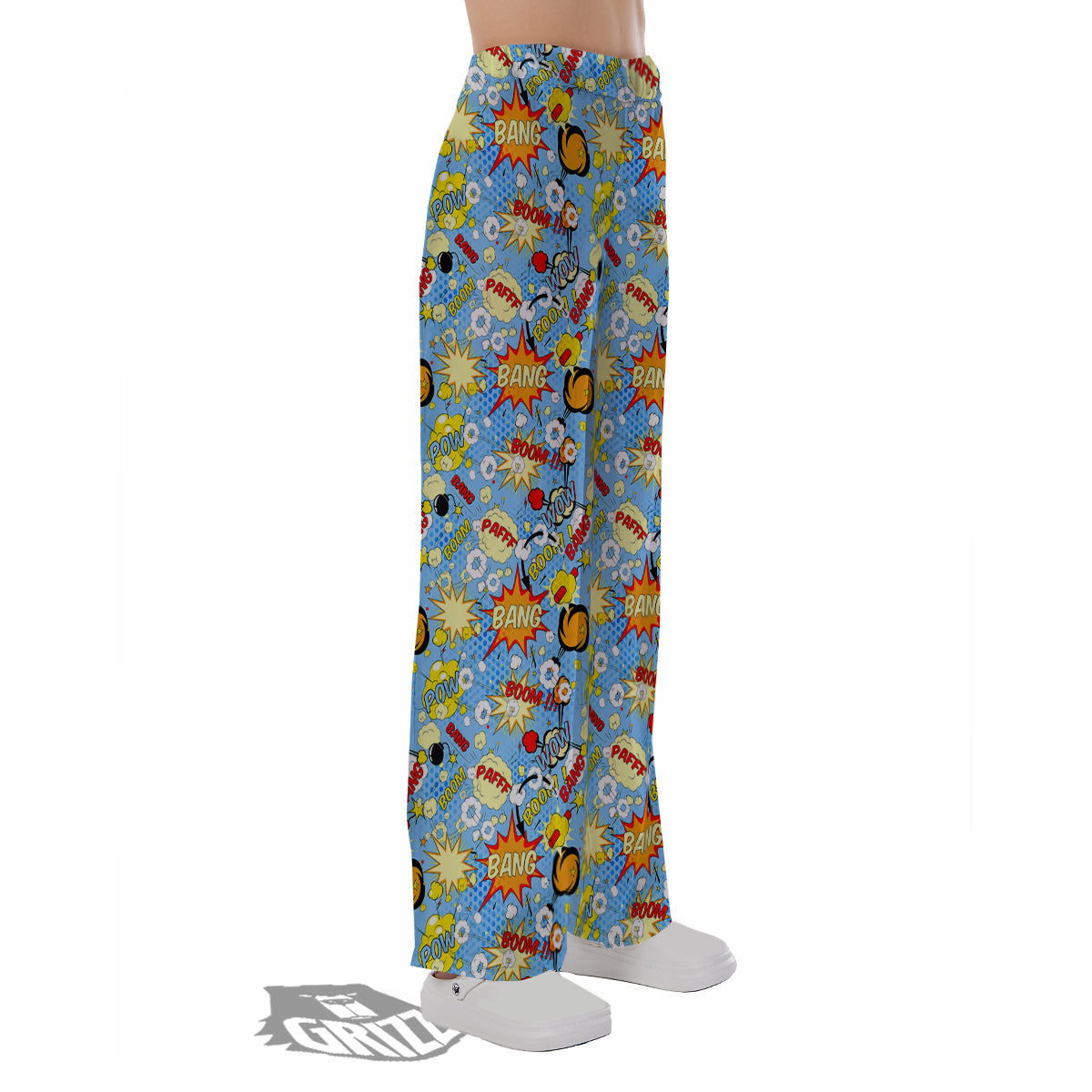 Comic Book Speech Bubbles Print Pattern Pajama Pants-grizzshop