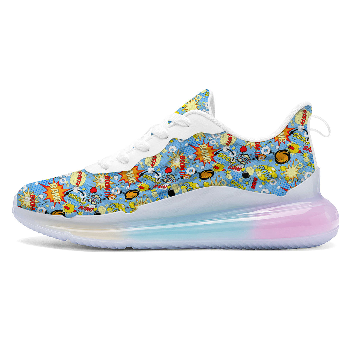 Comic Book Speech Bubbles Print Pattern Running Sneakers-grizzshop