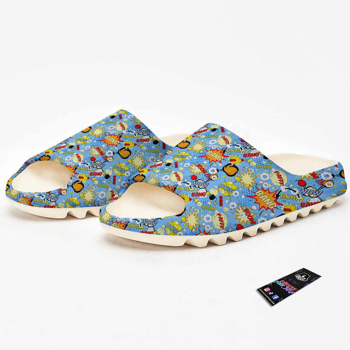 Comic Book Speech Bubbles Print Pattern Sandals-grizzshop