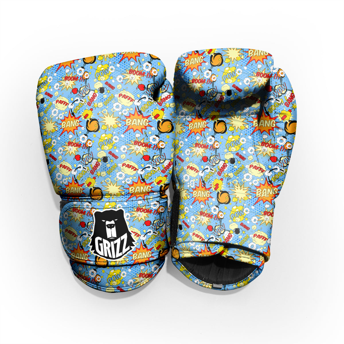 Comic Book Speech Bubbles Print Pattern Sparring Gloves-grizzshop