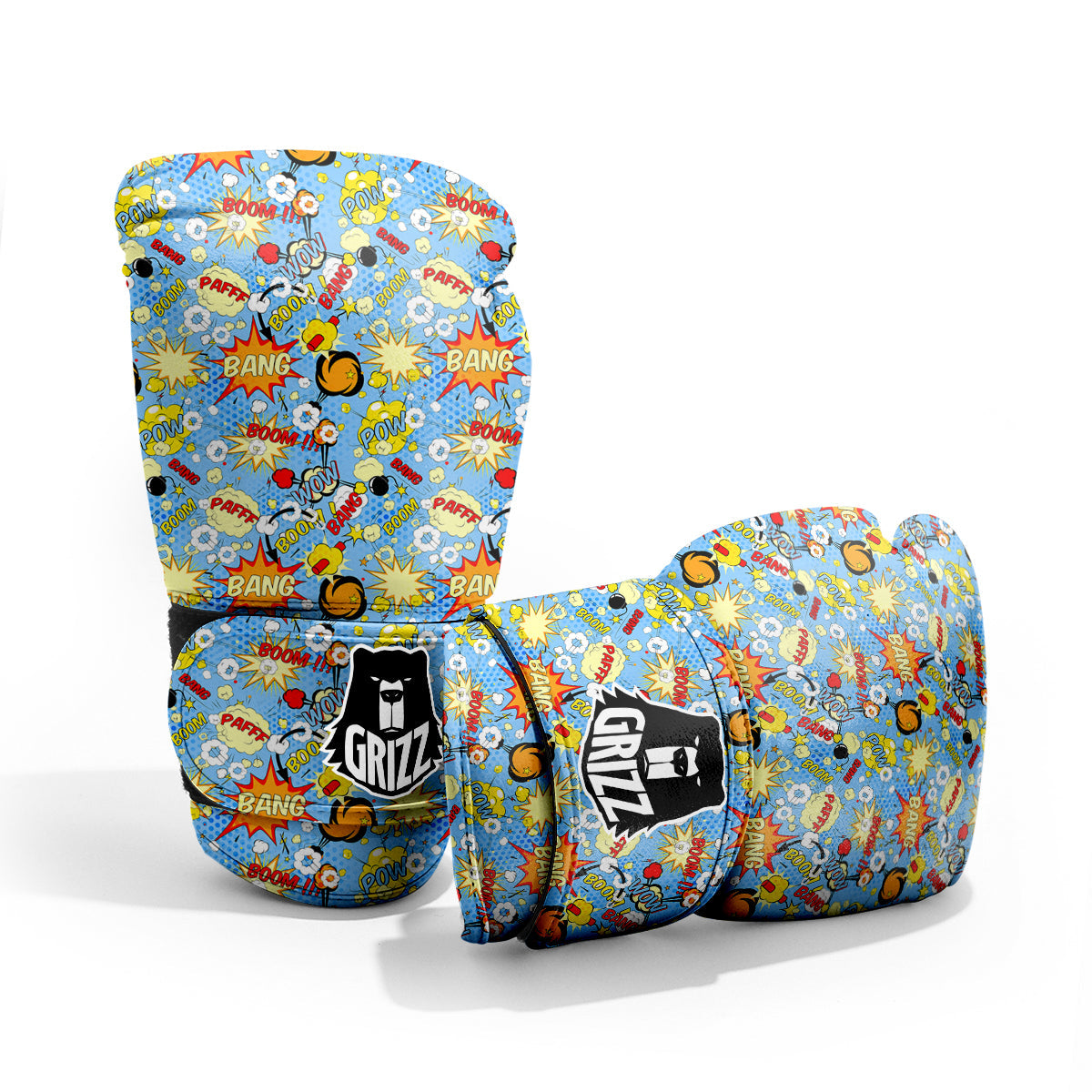 Comic Book Speech Bubbles Print Pattern Sparring Gloves-grizzshop