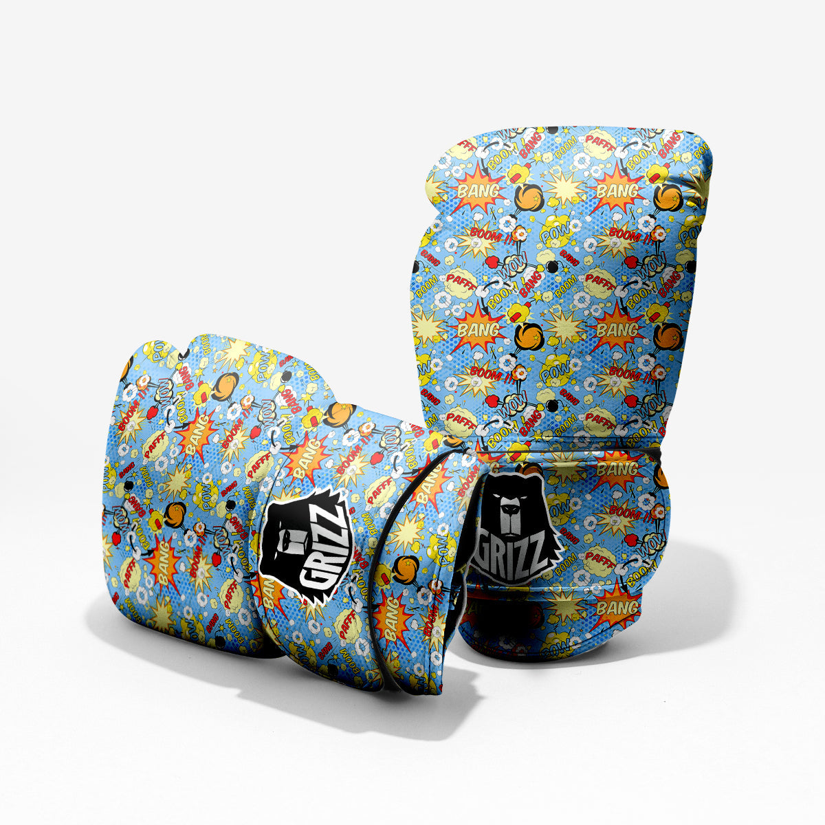Comic Book Speech Bubbles Print Pattern Sparring Gloves-grizzshop