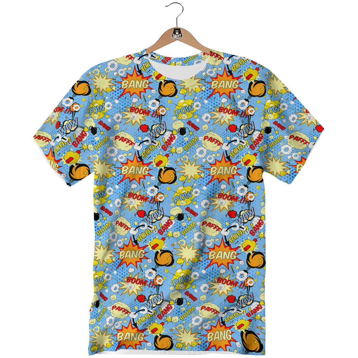 Comic Book Speech Bubbles Print Pattern T-Shirt-grizzshop