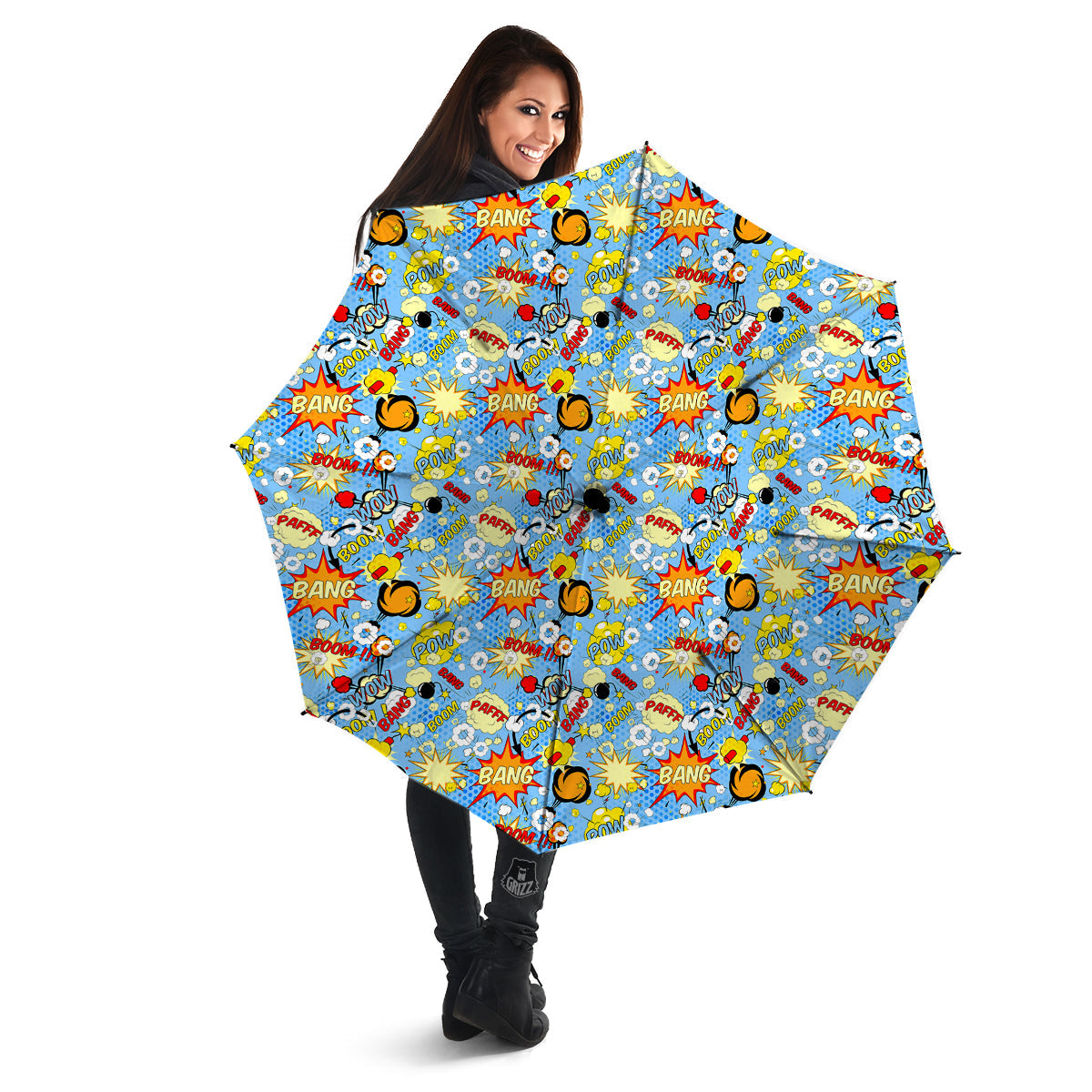 Comic Book Speech Bubbles Print Pattern Umbrella-grizzshop