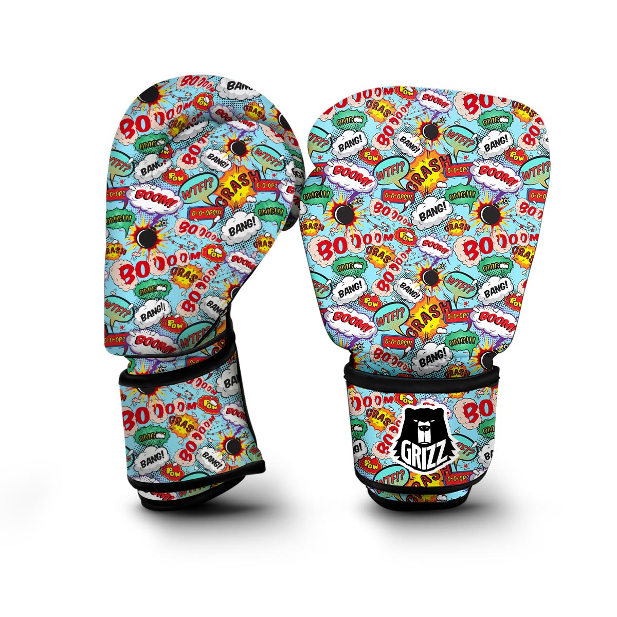 Comic Book Strip Pattern Print Boxing Gloves-grizzshop