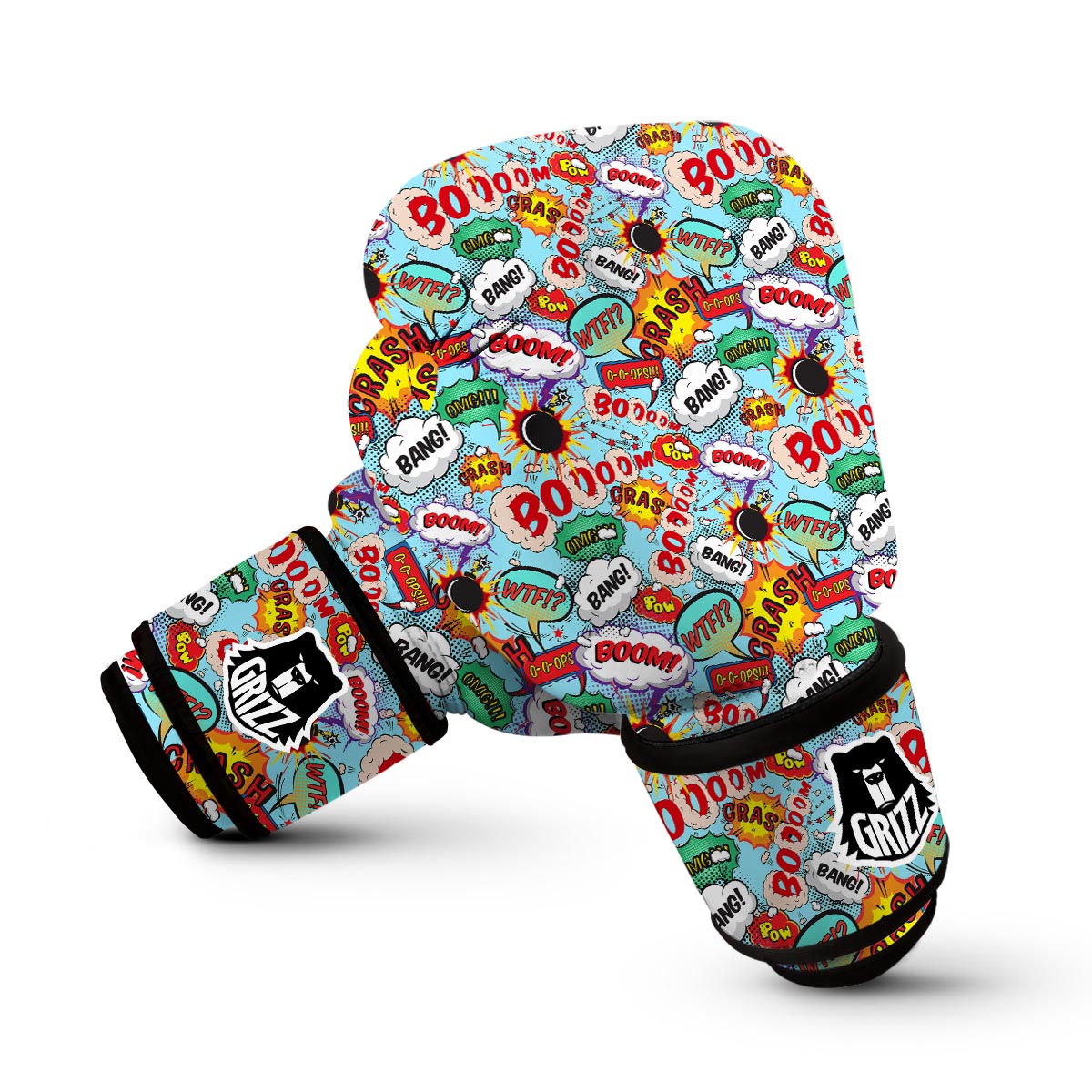 Comic Book Strip Pattern Print Boxing Gloves-grizzshop