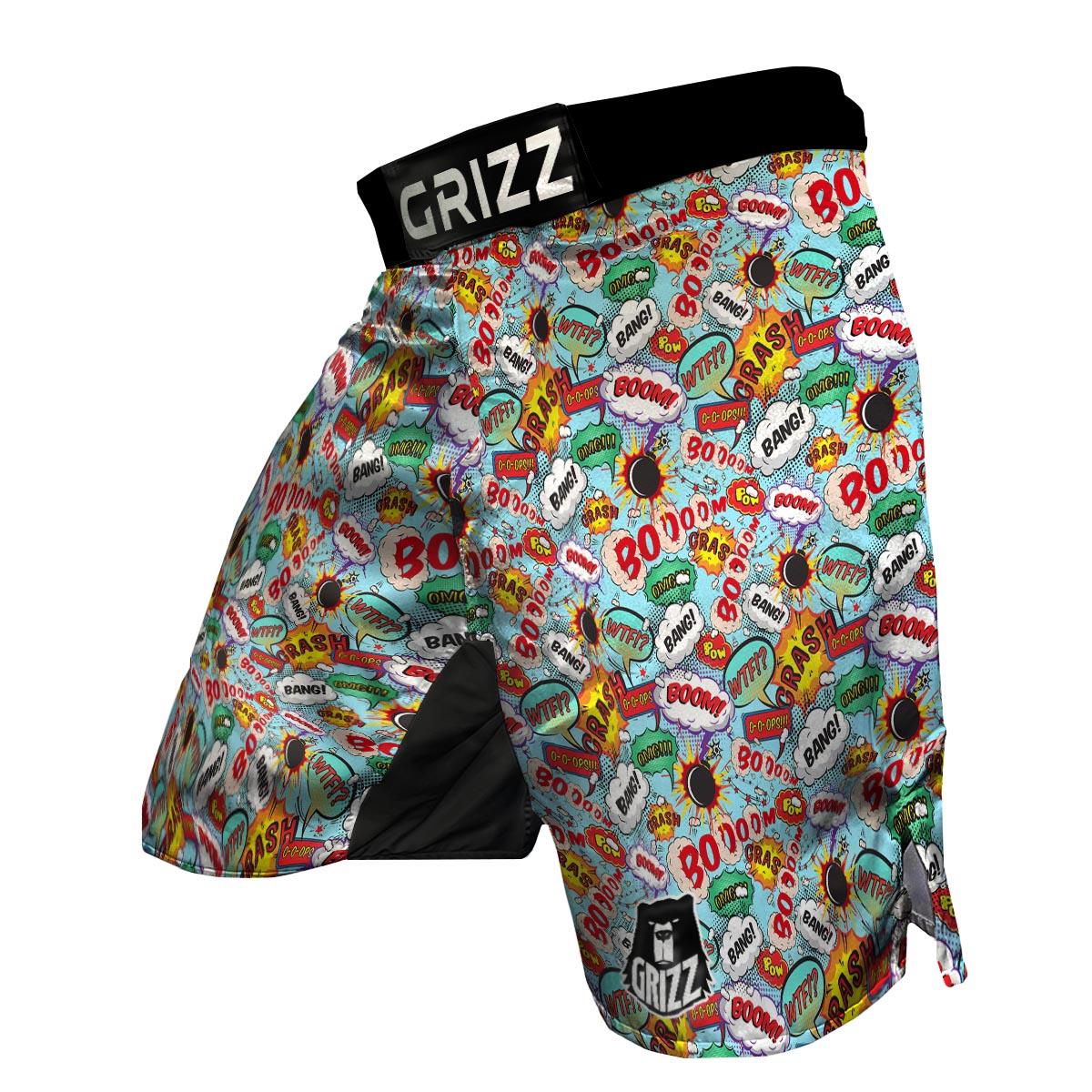 Comic Book Strip Pattern Print MMA Shorts-grizzshop