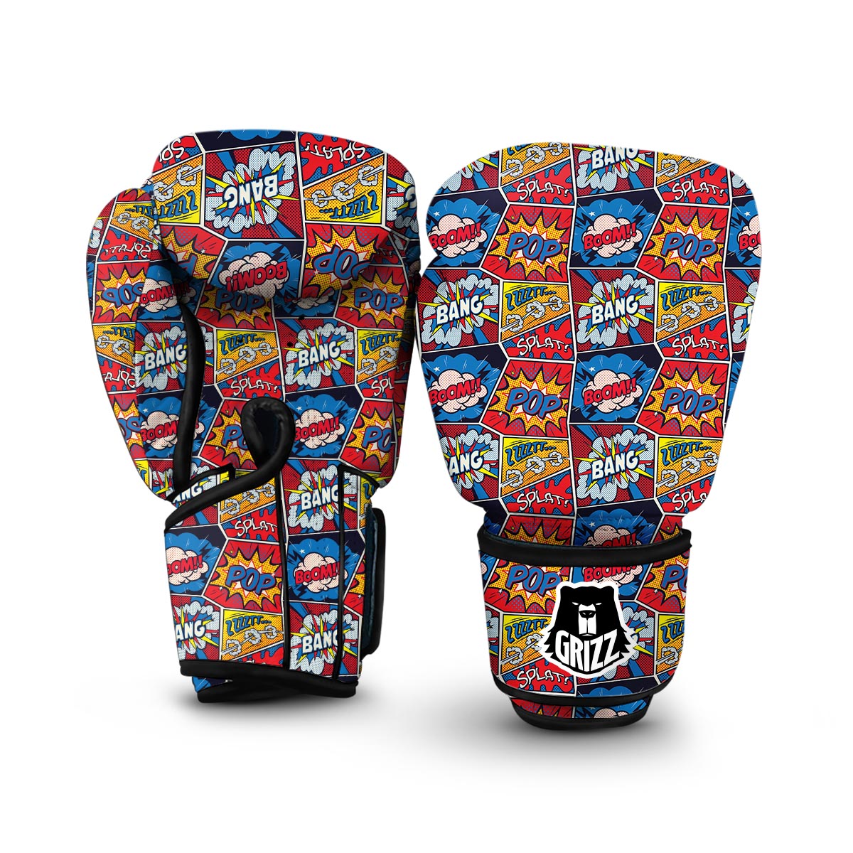 Comic Strip Book Pattern Print Boxing Gloves-grizzshop