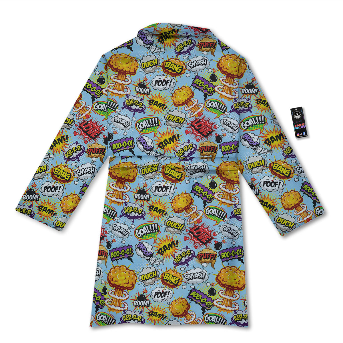 Comics Book Speech Print Pattern Bathrobe-grizzshop