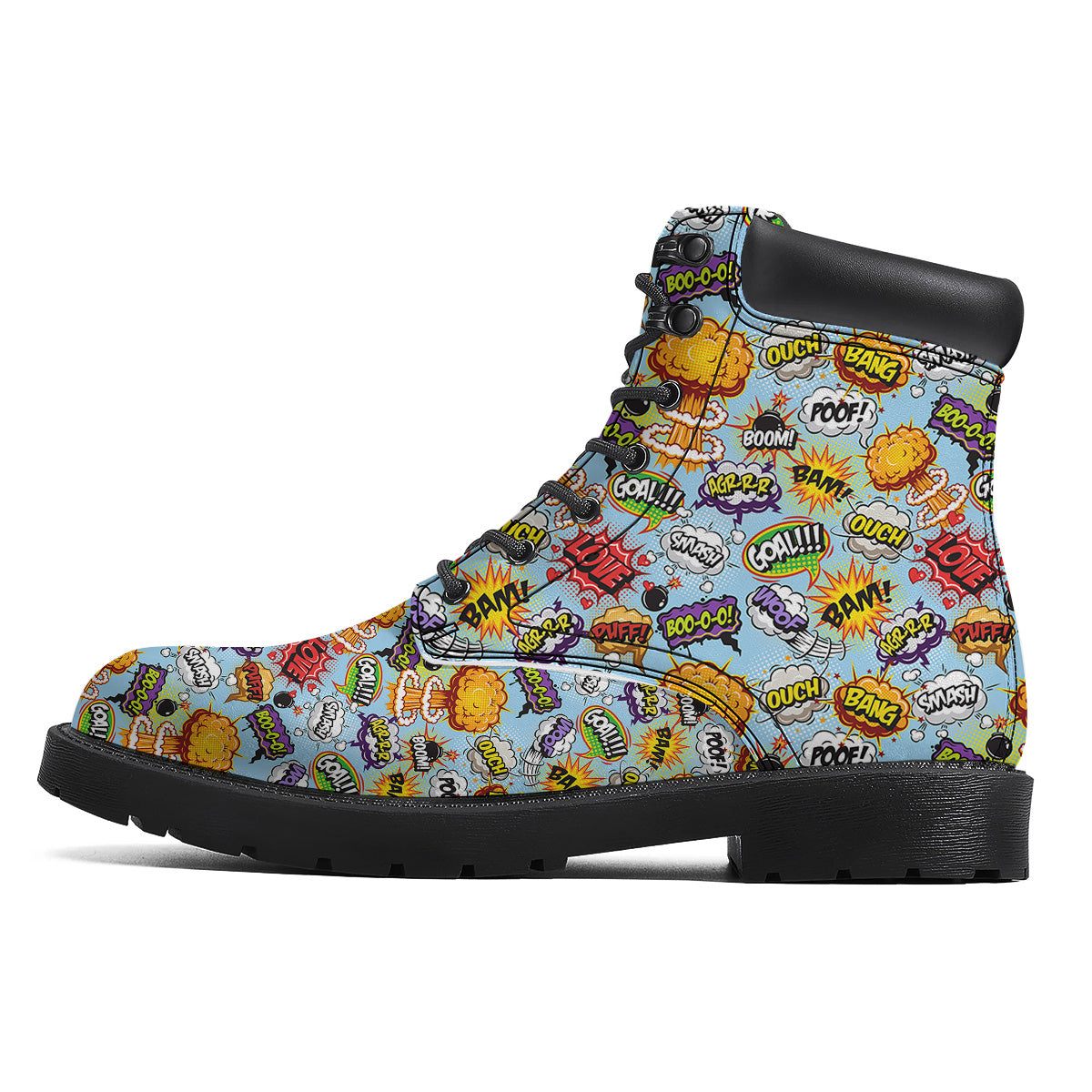 Comics Book Speech Print Pattern Boots-grizzshop