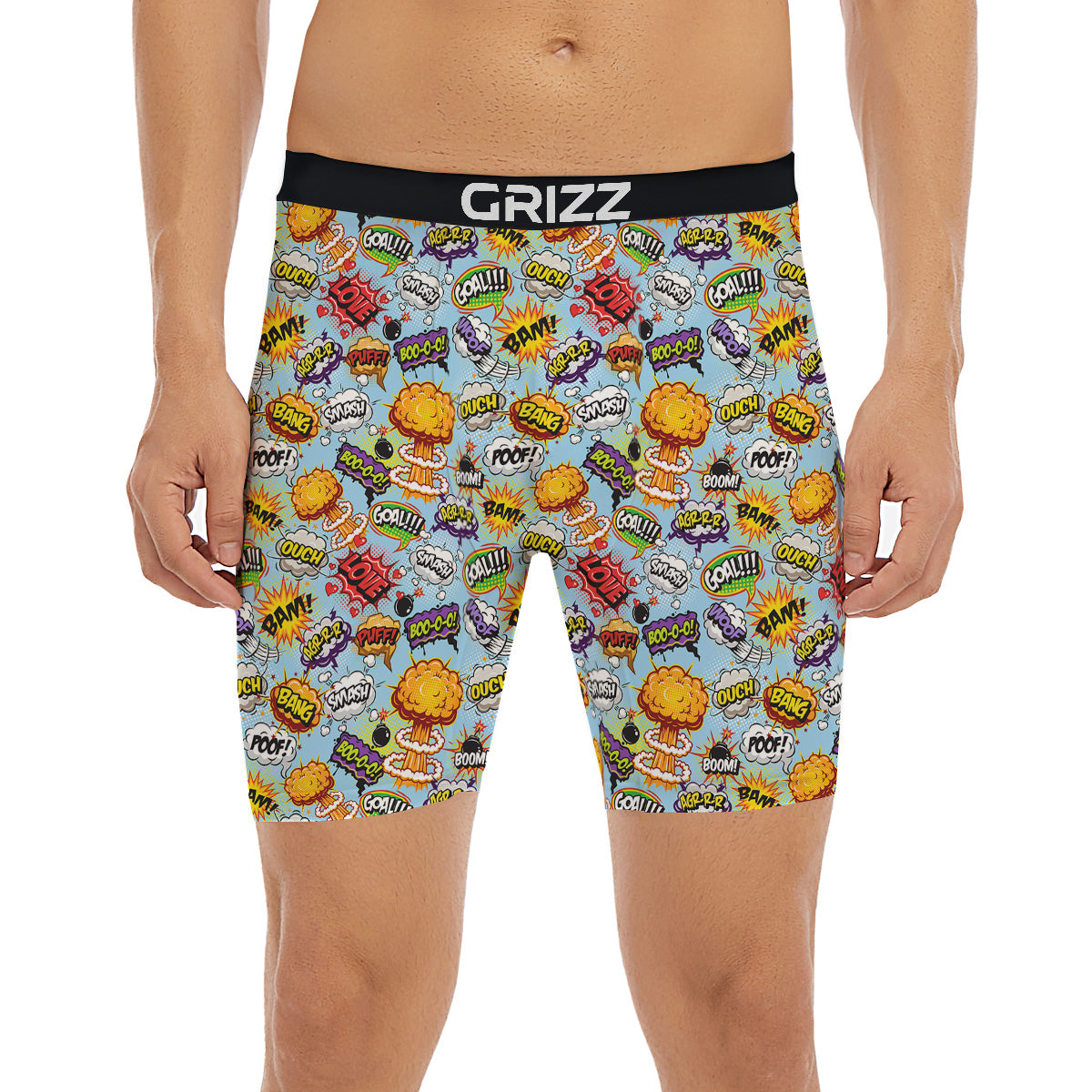 Comics Book Speech Print Pattern Boxer Briefs-grizzshop